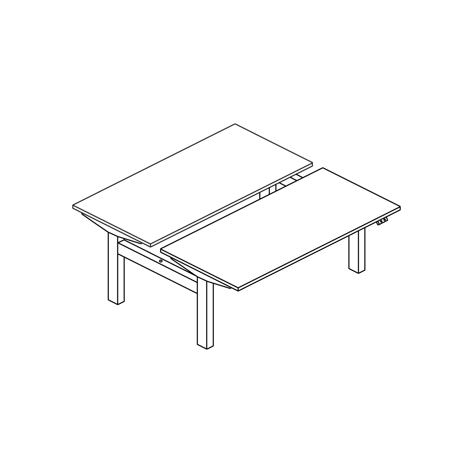 Dessin au trait : Nevi Link – Dos-à-dos rectangulaire