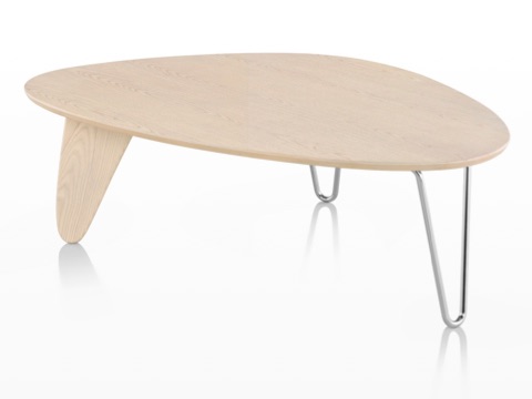 Uma mesa Roguchi Rudder com acabamento em cinza branco.
