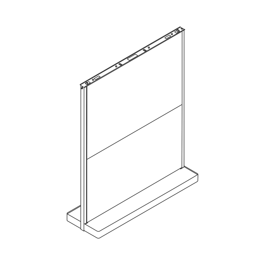 Een lijntekening - OE1 Beweeglijke wand–volledig bekleed