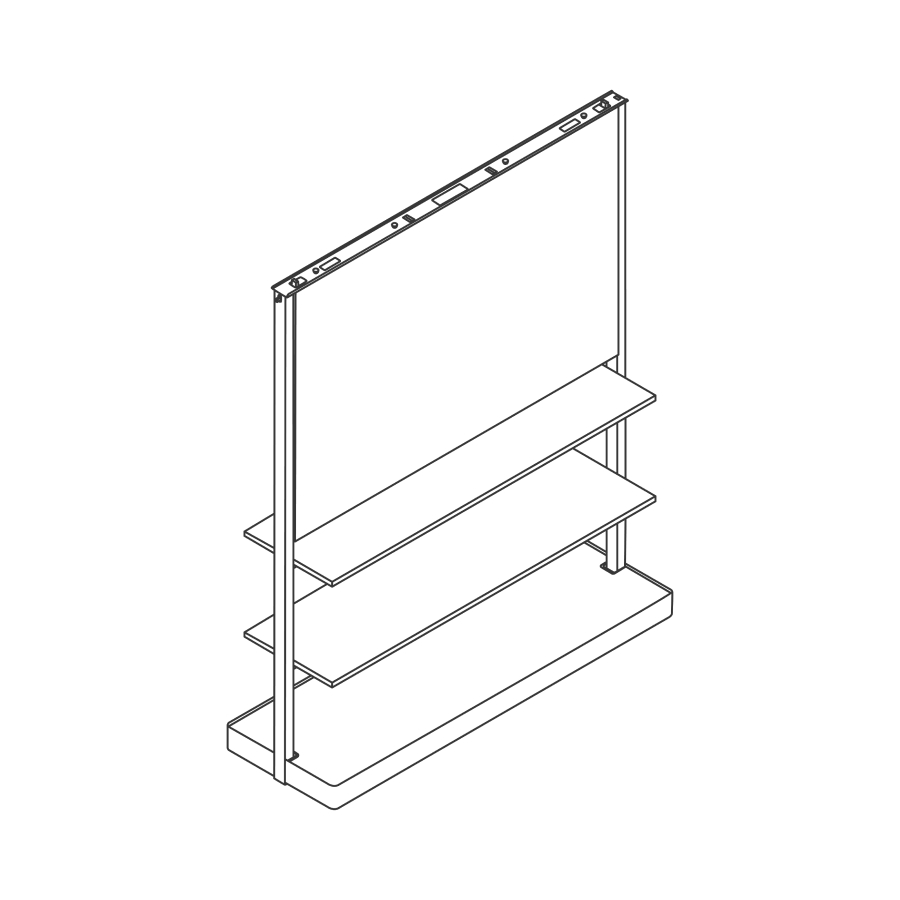 A line drawing - OE1 Agile Wall–Bottom Shelves