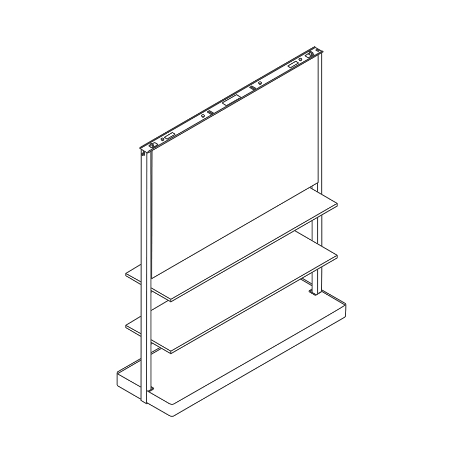 Um desenho de linha - Agile Wall OE1–Prateleiras inferiores