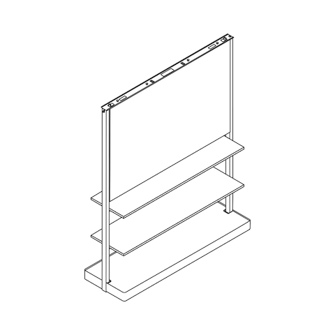 A line drawing - OE1 Agile Wall–Bottom Shelves