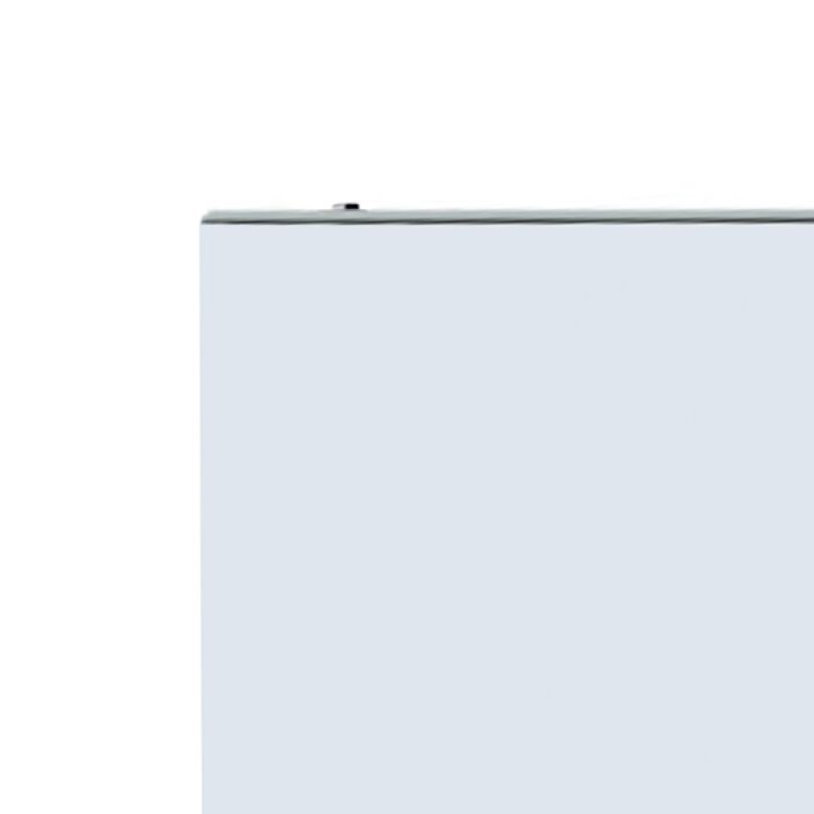 Imagem aproximada do canto superior de uma Agile Wall OE1 cinza com peça superior em quadro branco.