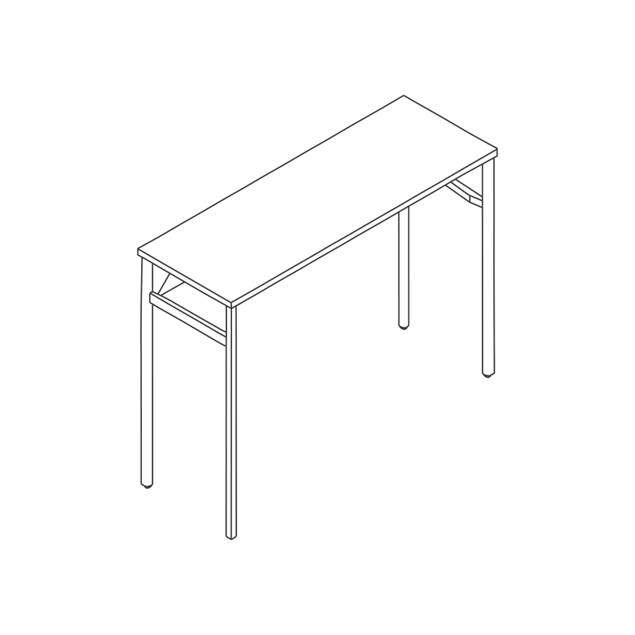 A line drawing - OE1 Communal Table–Bar Height–1 Piece–Single Sided
