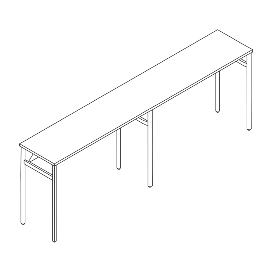 A line drawing - OE1 Communal Table–Counter Height–2 Piece–Single Sided