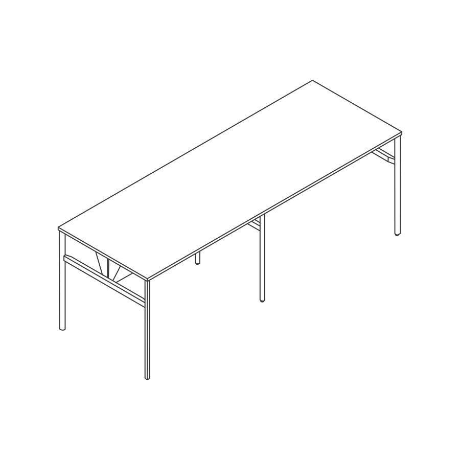 A line drawing - OE1 Communal Table–Counter Height–2 Piece–Double Sided