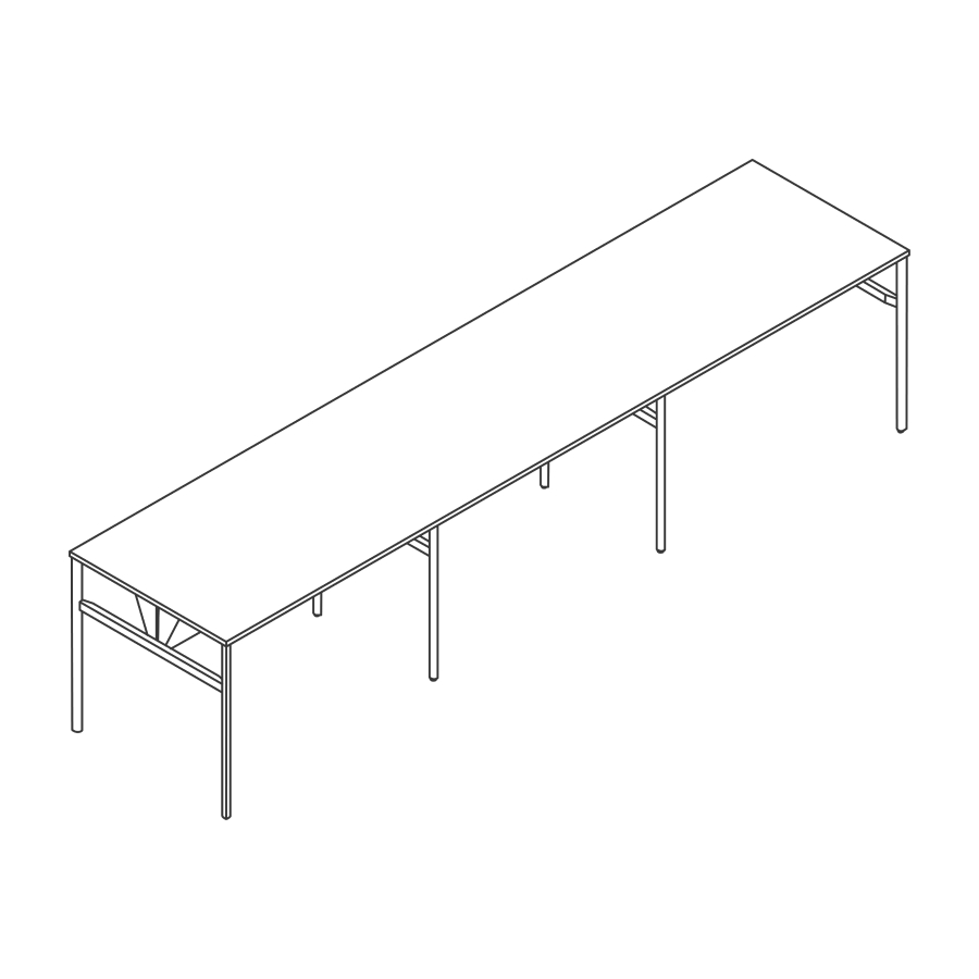 A line drawing - OE1 Communal Table–Counter Height–3 Piece–Double Sided