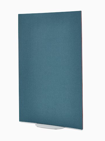 Light blue OE1 Curved Screen with white base, viewed from an angle.