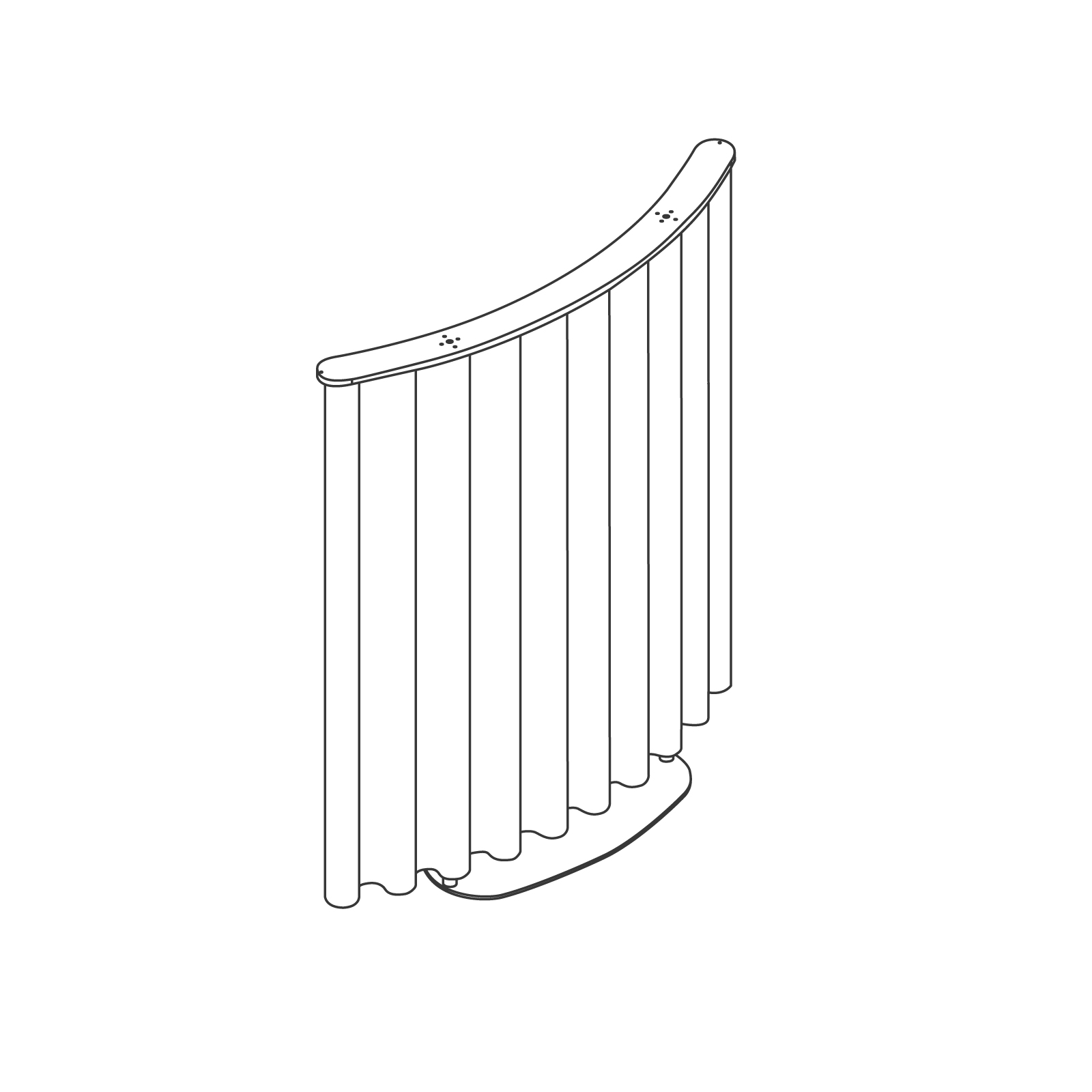 A line drawing - OE1 Freestanding Curtain–Curved