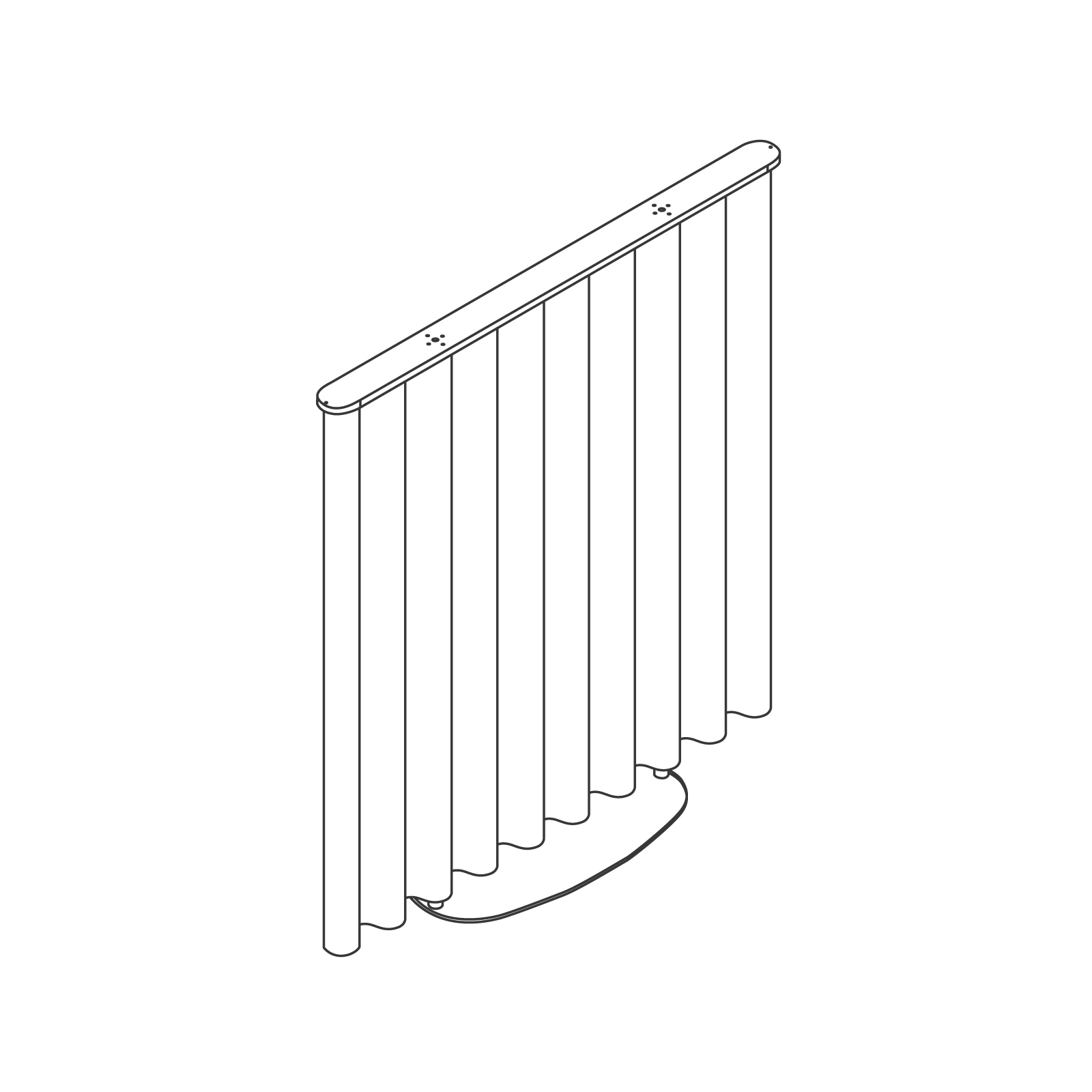 A line drawing - OE1 Freestanding Curtain–Straight