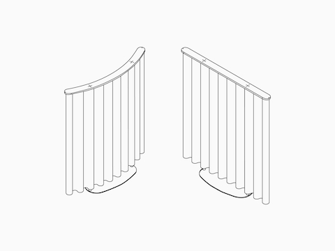 A line drawing - OE1 Freestanding Curtain A line drawing - OE1 Freestanding Curtain