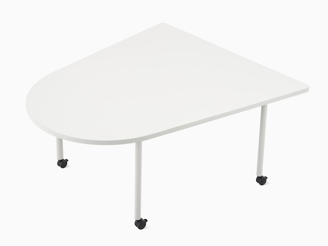 A white OE1 Huddle Table viewed from an above angle.