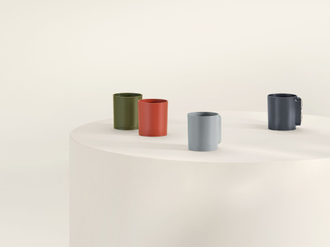 Green, red, light blue and dark blue OE1 Marker Cups.