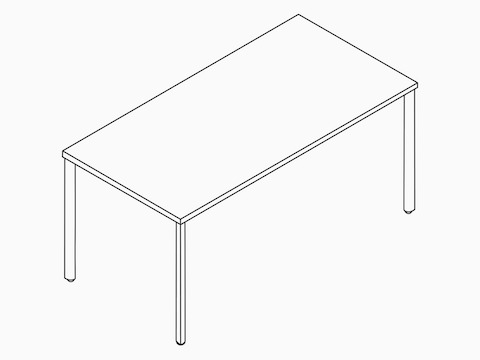 Line drawing of an OE1 Rectangular Table.