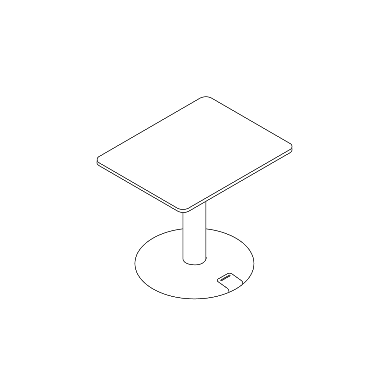 Eine Zeichnung - OE1 Sitz-Steh-Tisch – rechteckig
