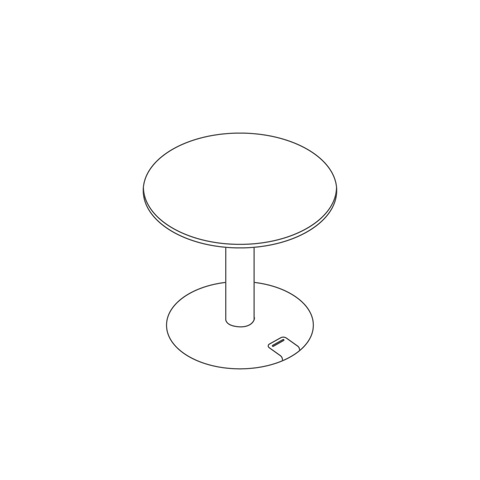 Eine Zeichnung - OE1 Sitz-Steh-Tisch – rund