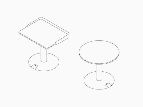 A line drawing – OE1 Sit-to-Stand Table – Rectangular and Round
