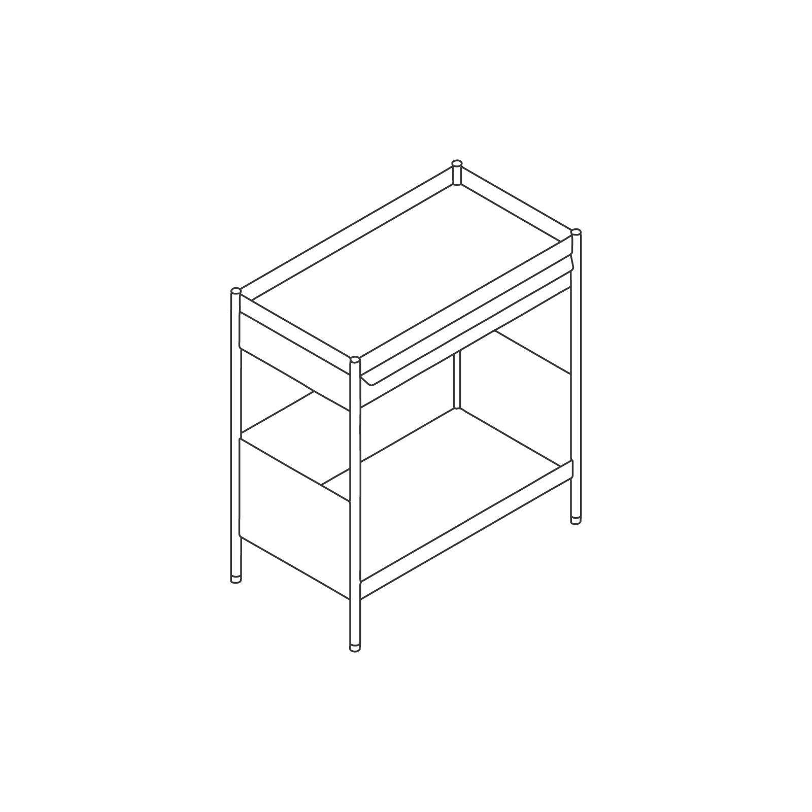 线描图 - OE1储物推车–单柜–独立式储物柜