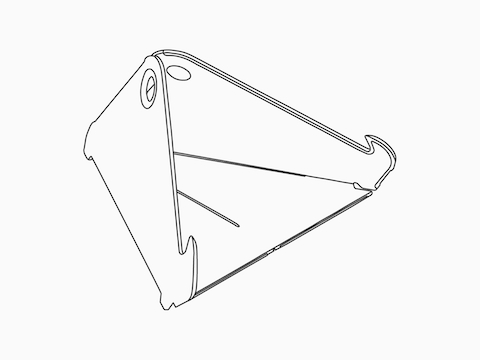 Desenho de linha do suporte para laptop Oripura. Selecione para acessar a página de especificações.