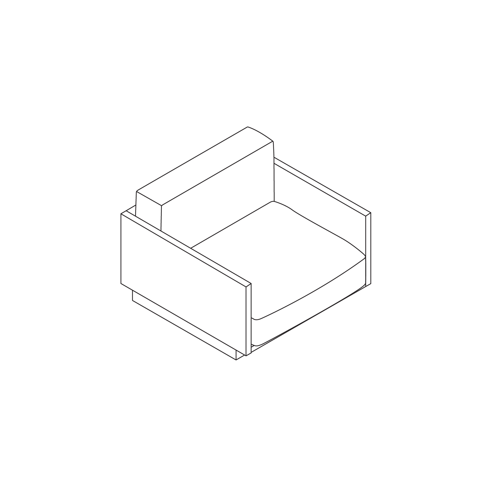 A line drawing - Pawson Drift Lounge Chair