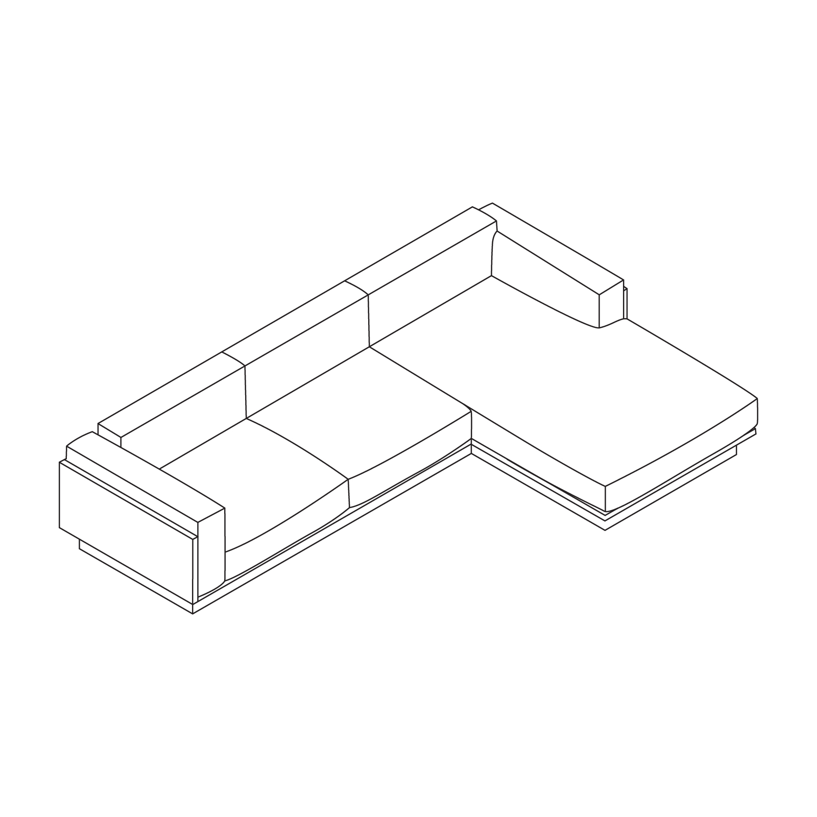 A line drawing - Pawson Drift Sectional Sofa–Chaise Left