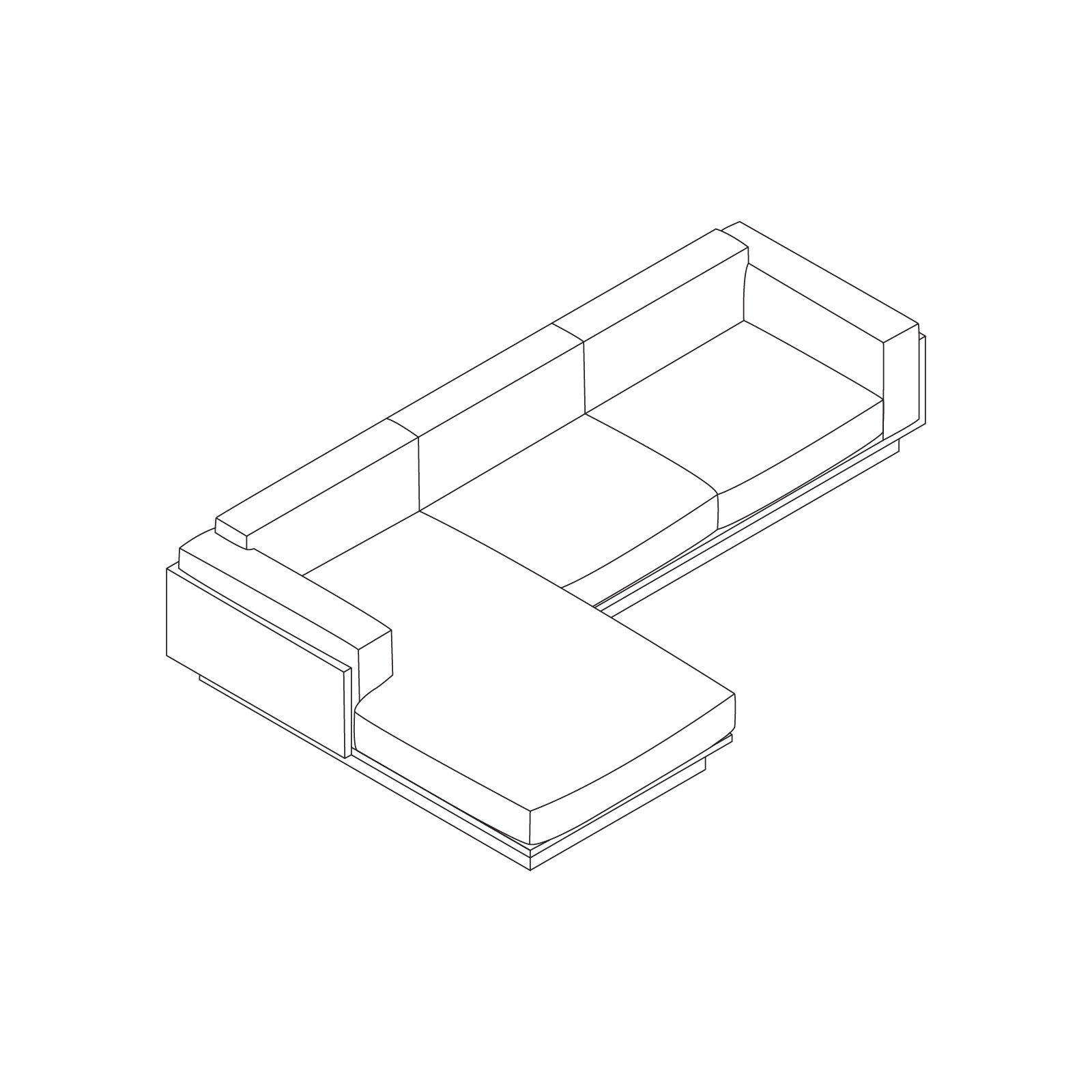 A line drawing - Pawson Drift Sectional Sofa–Chaise Right