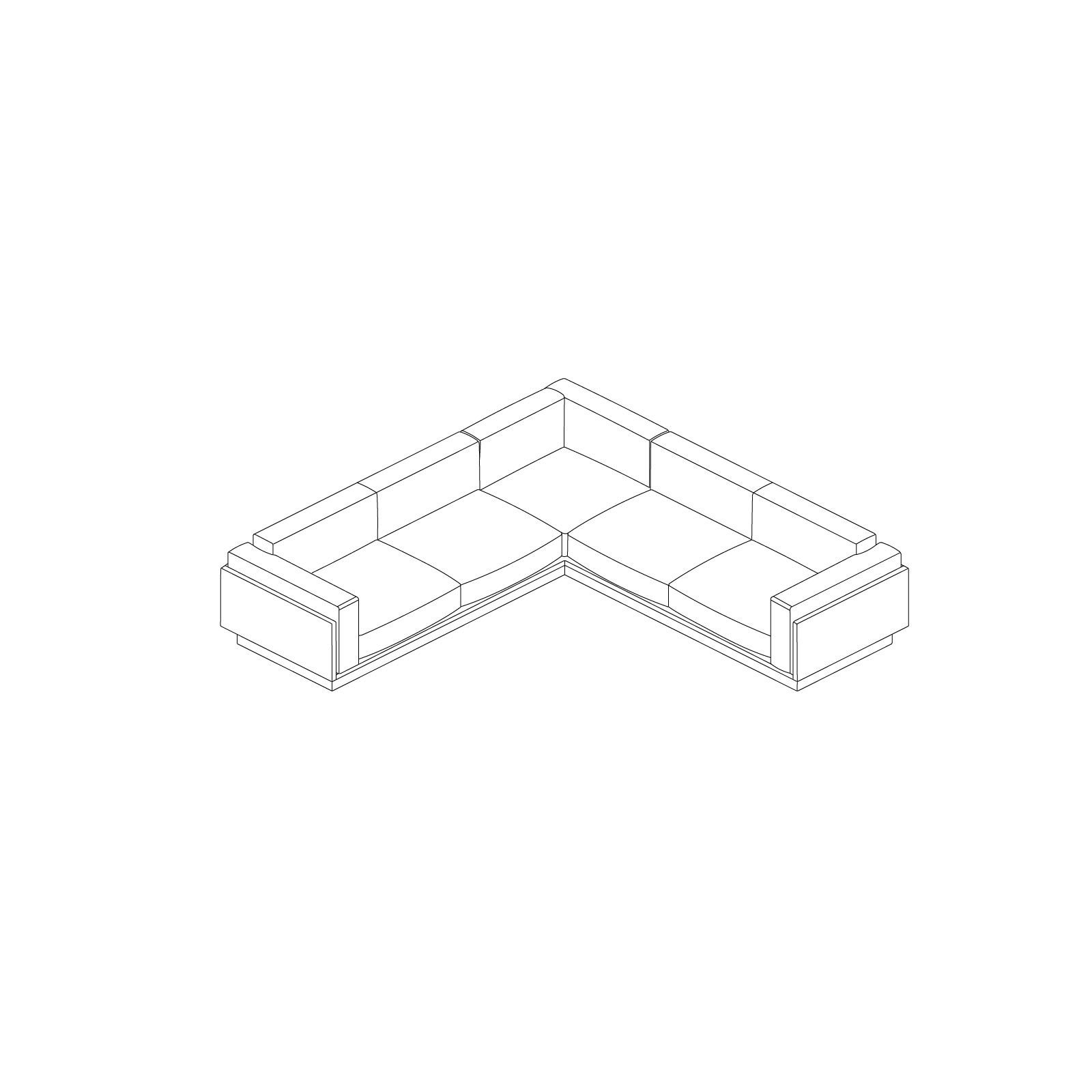 A line drawing - Pawson Drift Sectional Sofa–Corner