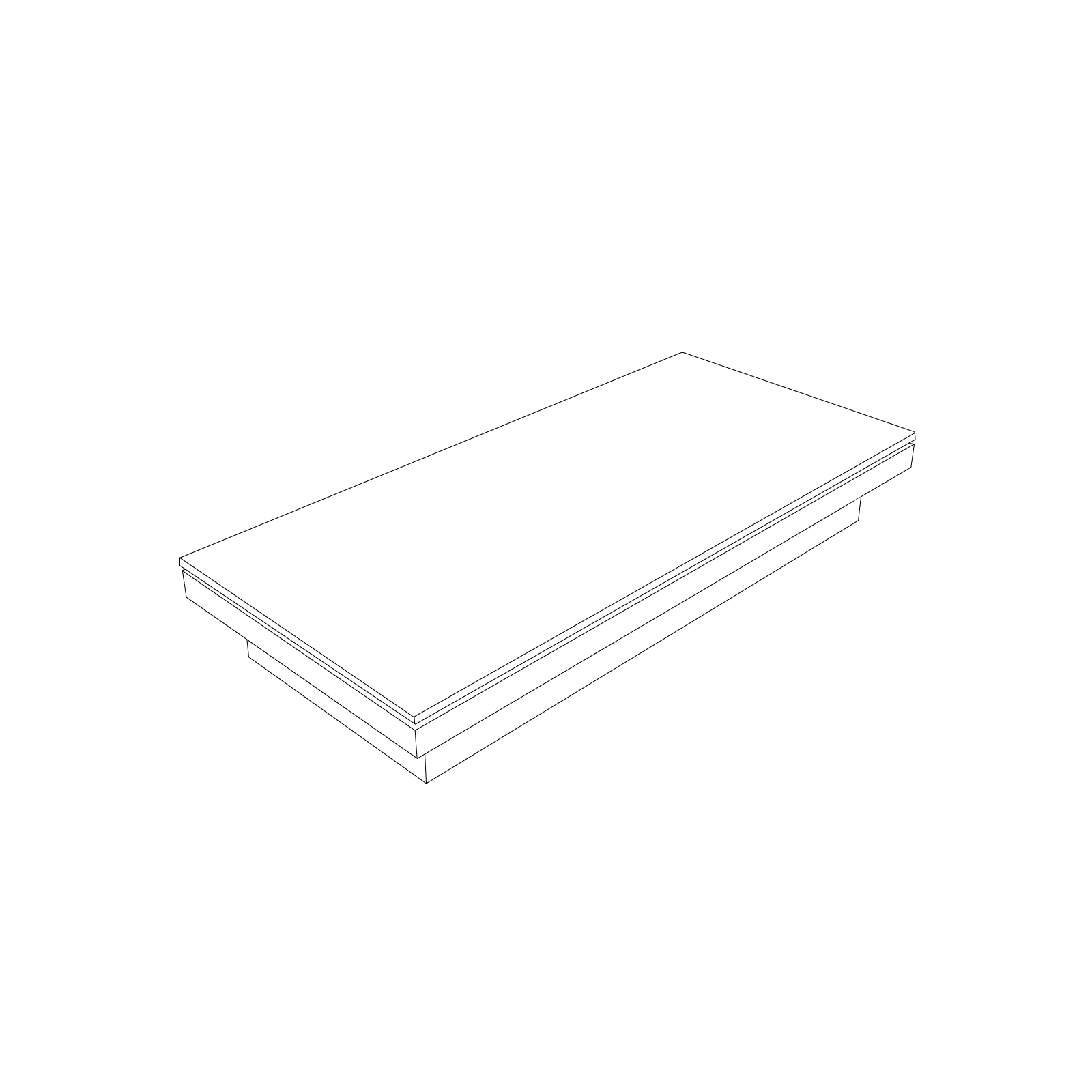 A line drawing - Pawson Drift Coffee Table–Rectangular