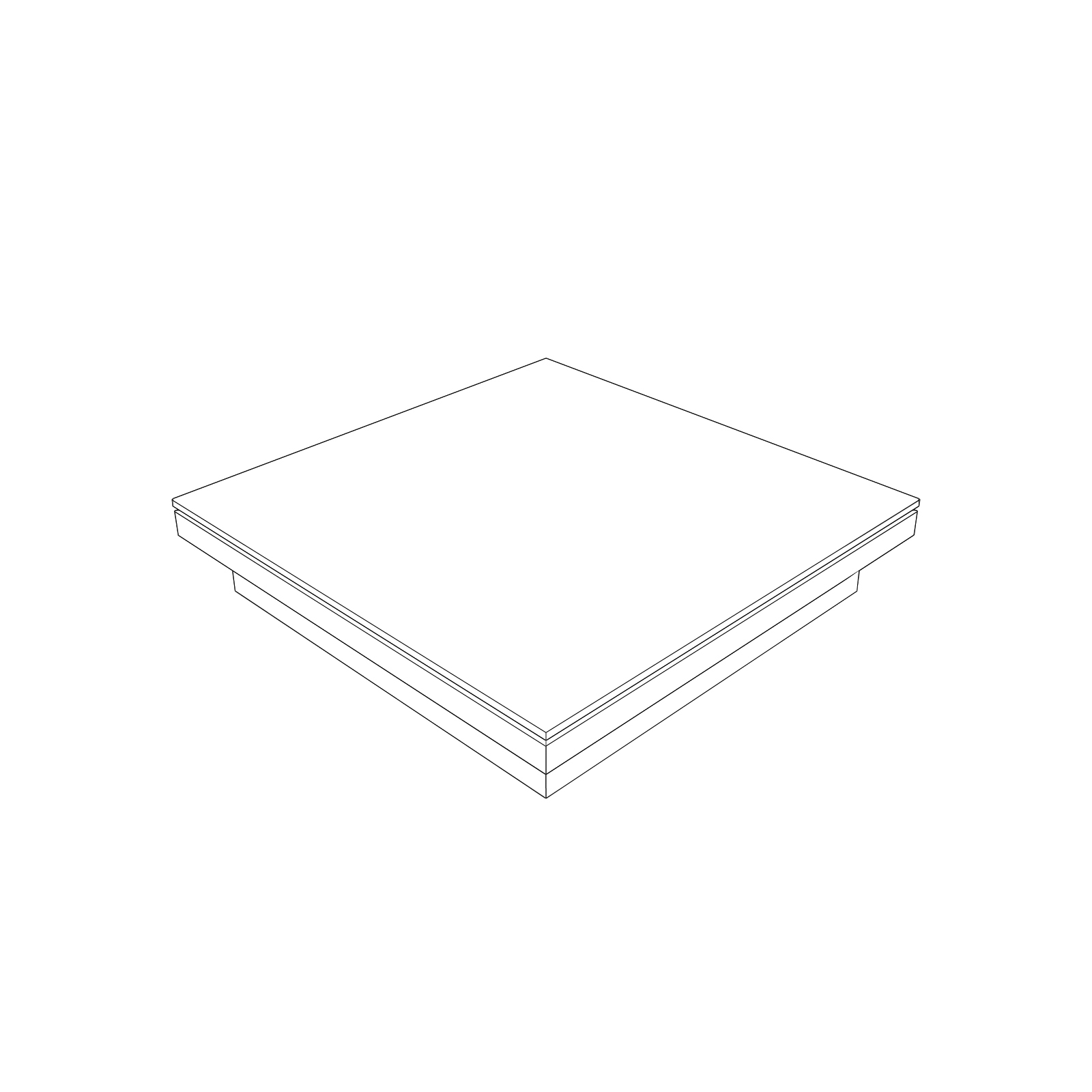 A line drawing - Pawson Drift Coffee Table–Square