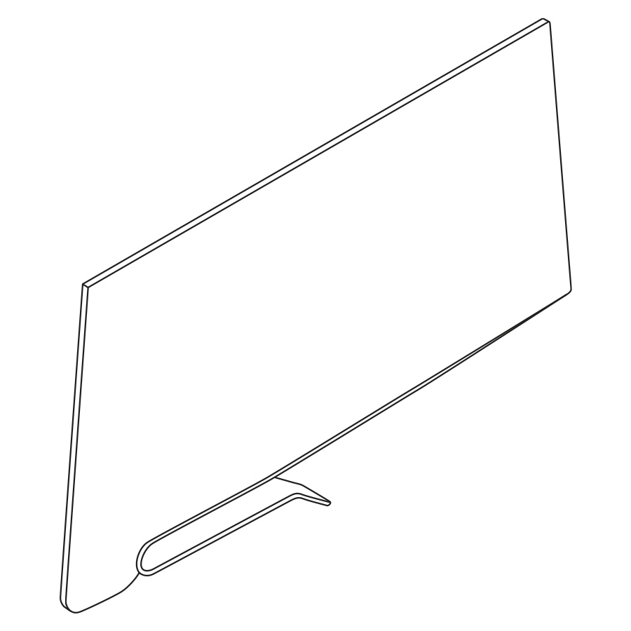 A line drawing of a trapezoid Personal Side Screen.