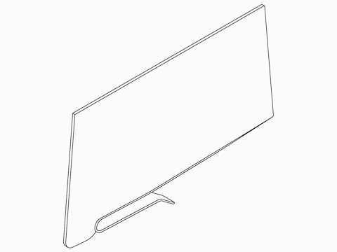 A line drawing of a trapezoid Personal Side Screen.