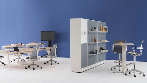 Port Storage System dividing two meeting spaces at an open work environment. Port Storage System dividing two meeting spaces at an open work environment.