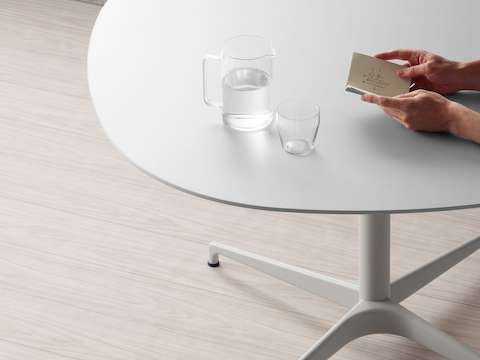 A white, soft-square Civic Table.