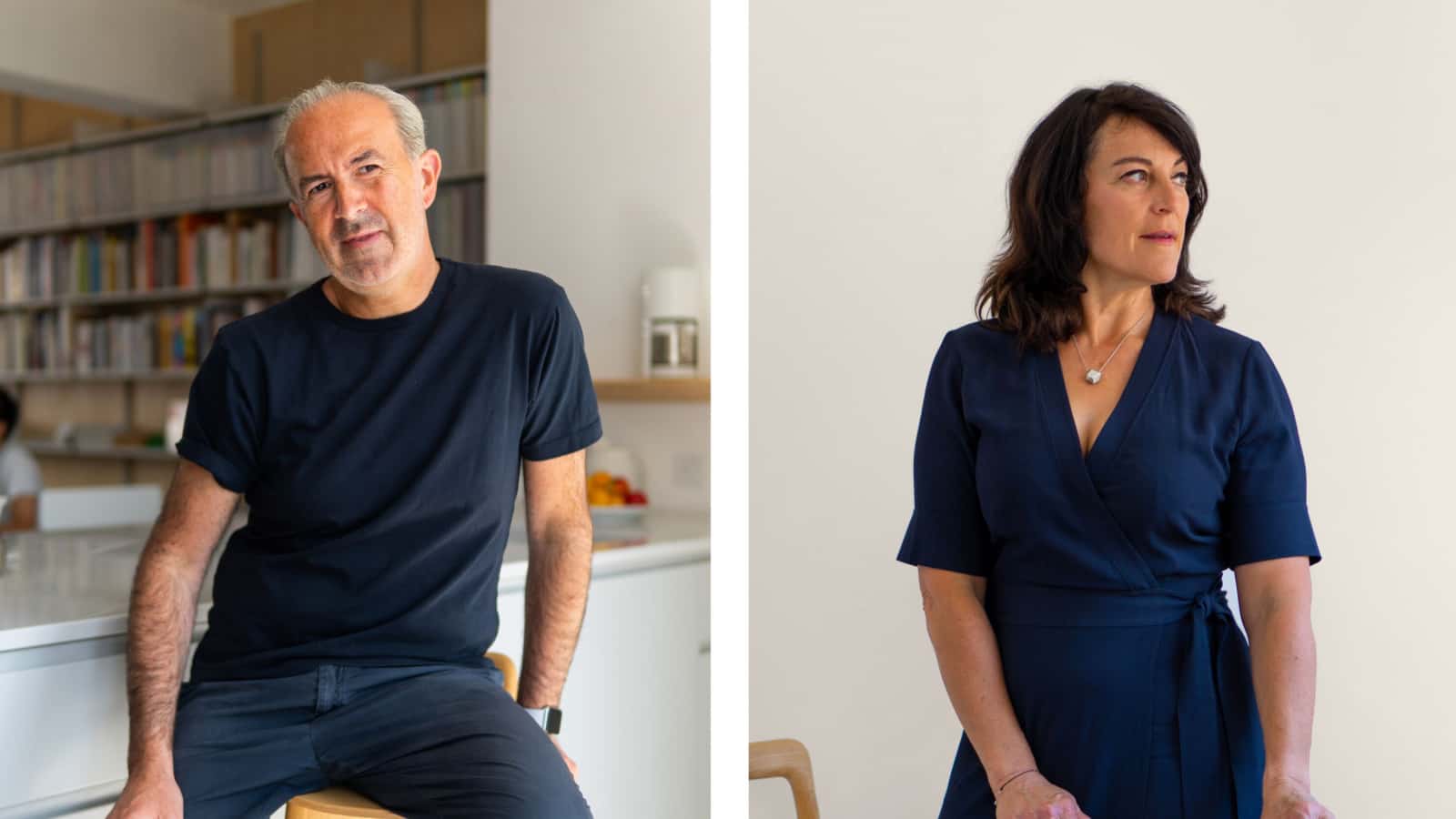 Portrait of designers Sam Hecht and Kim Colin in their London studio.