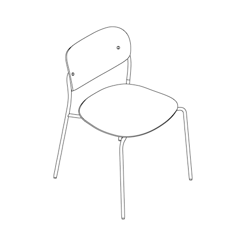 A line drawing - Portrait Chair–Armless–Wood
