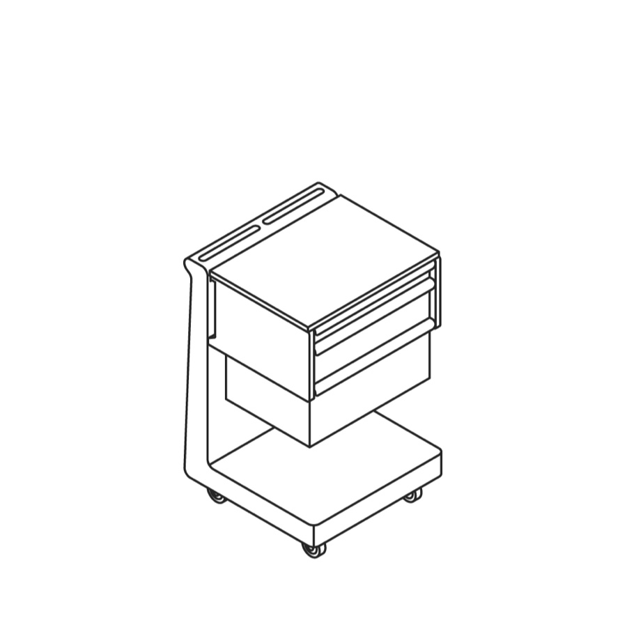 A line drawing of an L Cart.