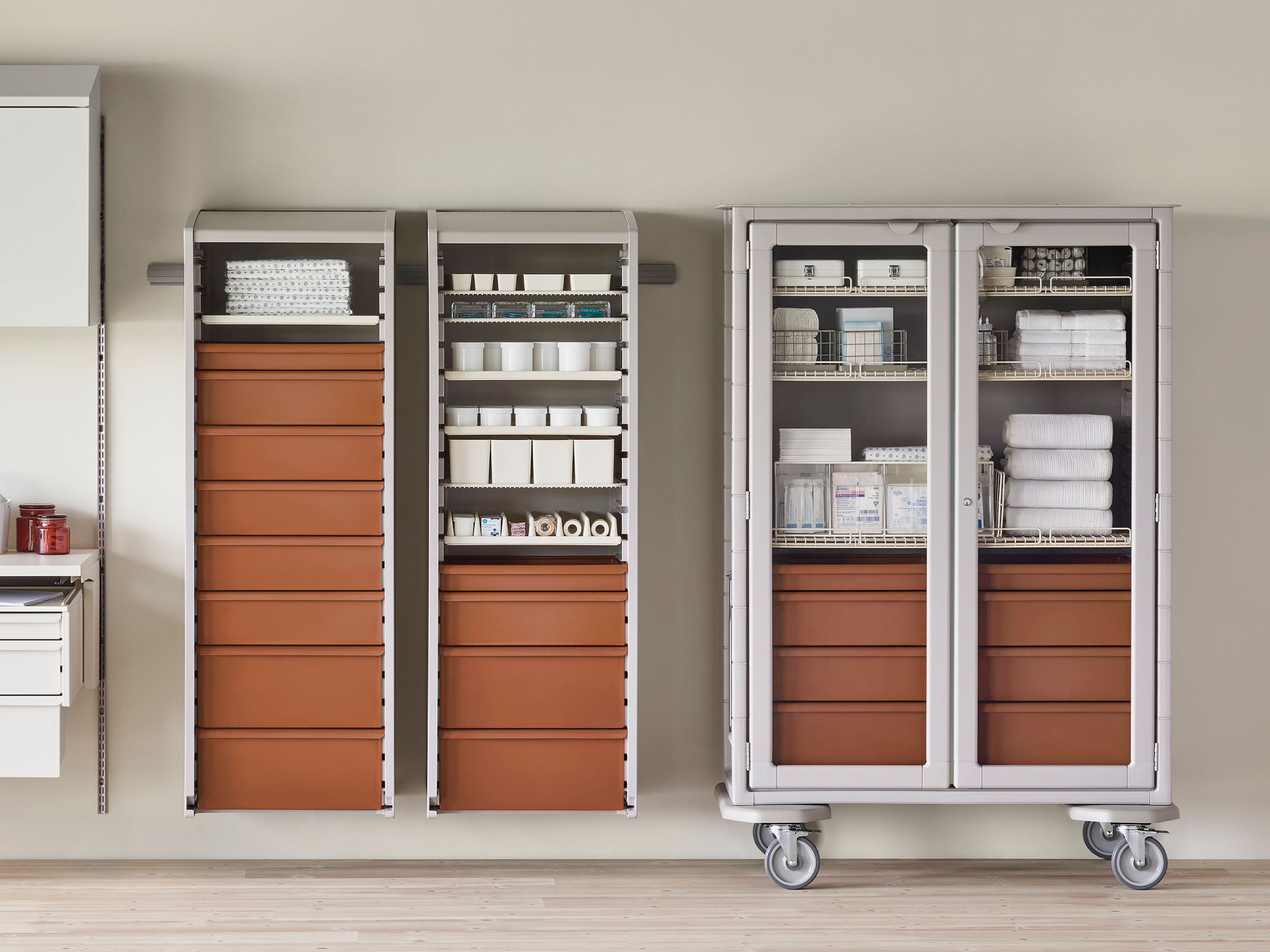 Storage Cupboard Metal Lock System Storage Cabinets With 3 Drawer