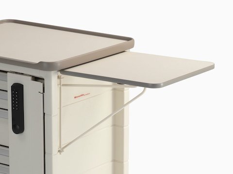 A Procedure/Supply Cart with keyless entry and a surface extension. A Procedure/Supply Cart with keyless entry and a surface extension.