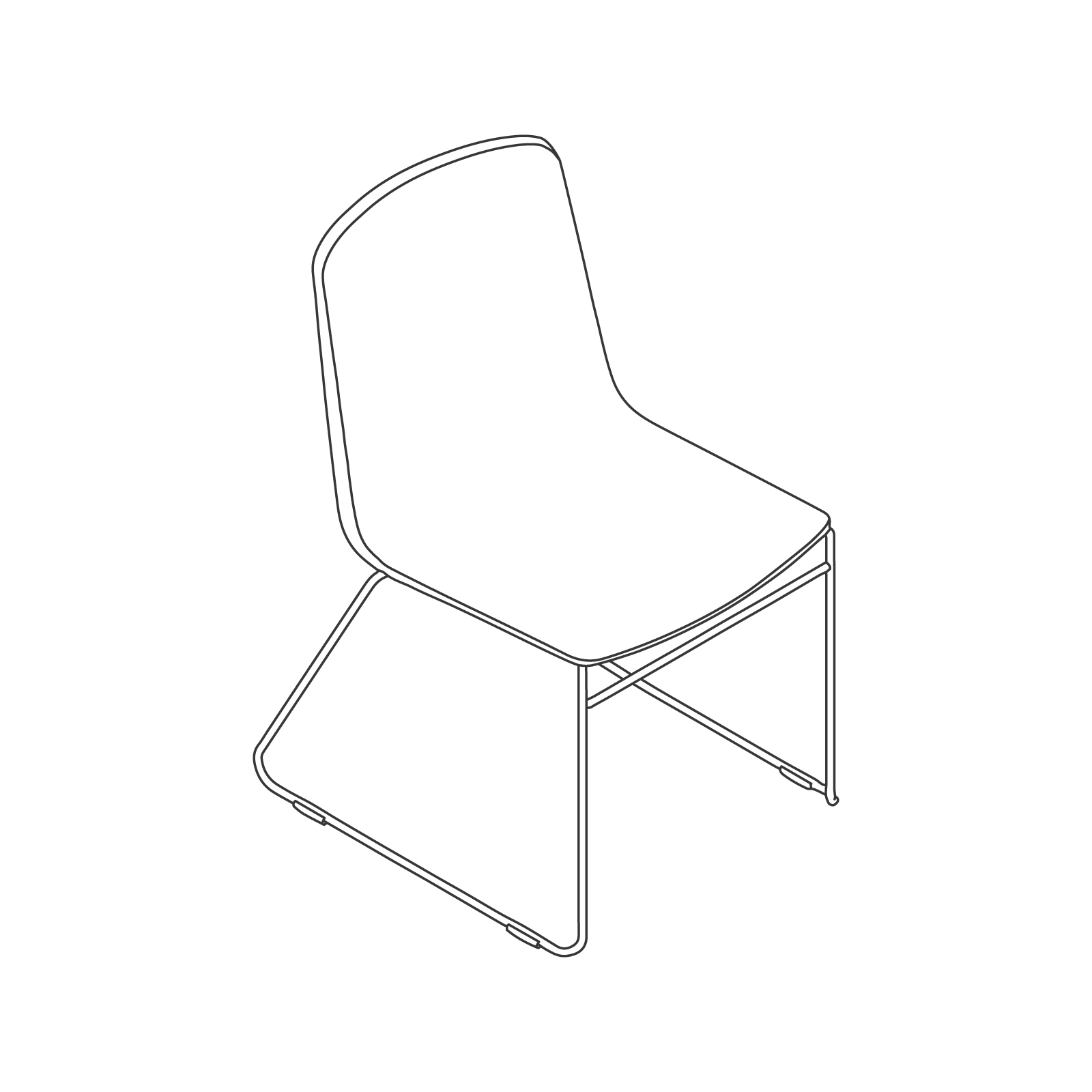 A line drawing - Pronta Stacking Chair