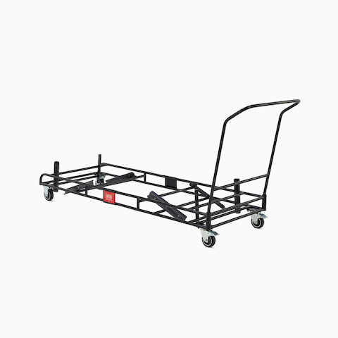 A black Pronta Stacking Chair mobile cart.