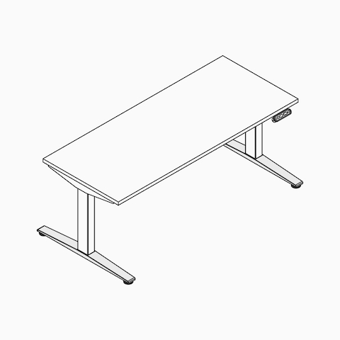 A line drawing of a Ratio foot with glider.