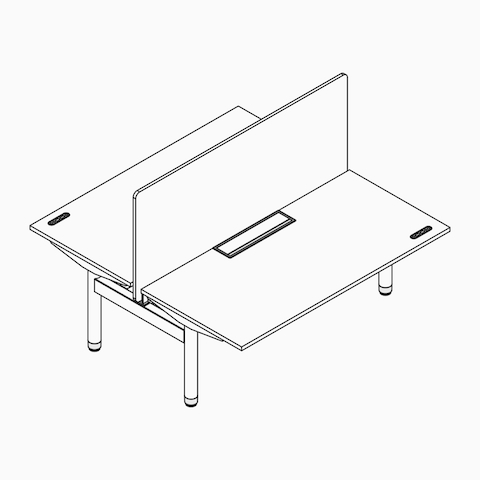 A line drawing of Ratio back-to-back foot connectors.