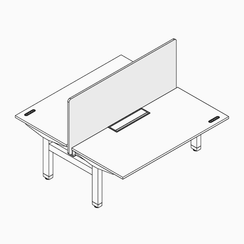A line drawing of a Ratio desk-up screen.