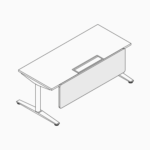 A line drawing of a Ratio modesty screen.