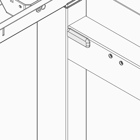 A line drawing of Ratio cross-beam screw caps.