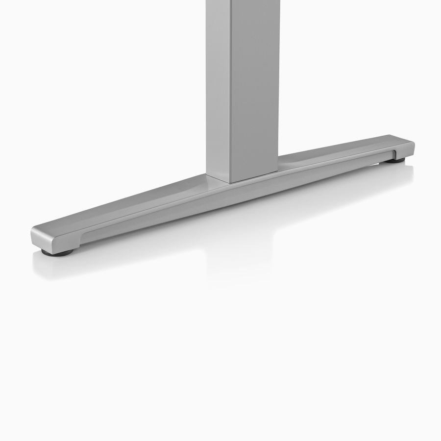 Close-up of Renew Sit-to-Stand Table's T-foot.