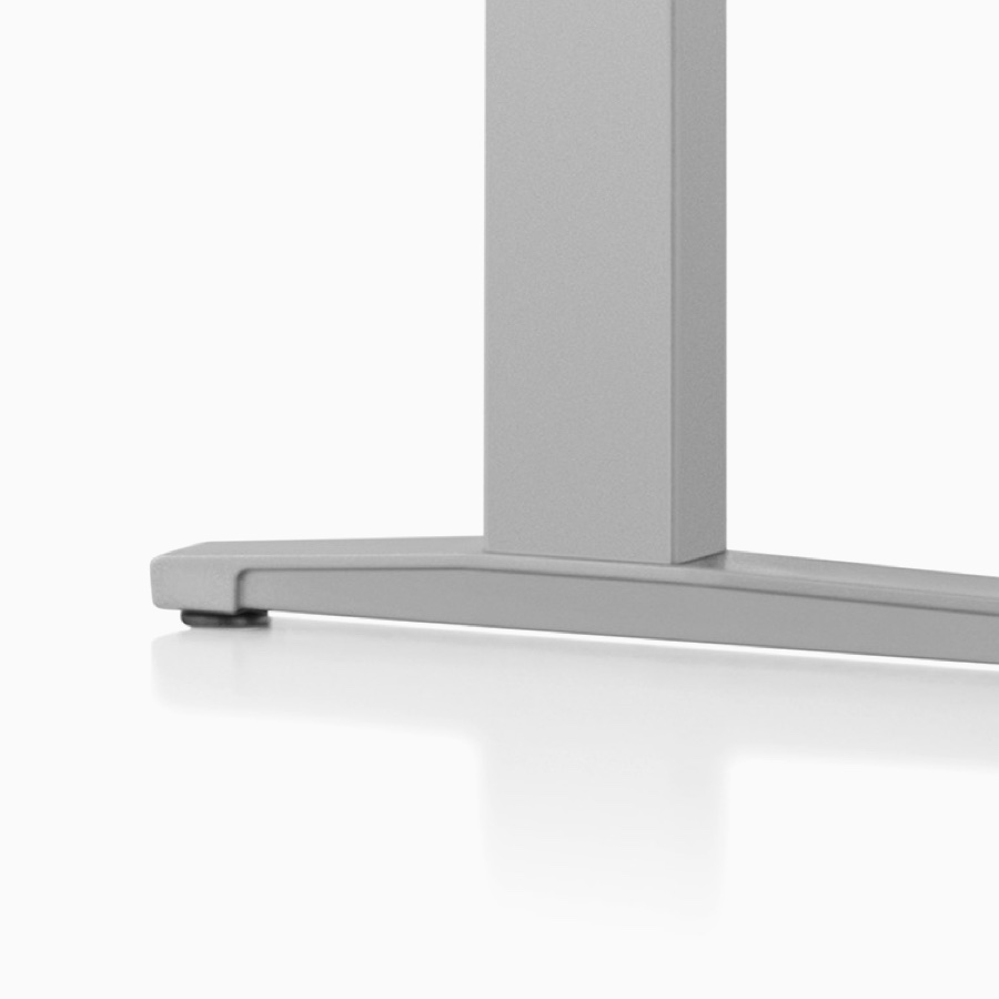 Close-up of Renew Sit-to-Stand Table's T-foot.