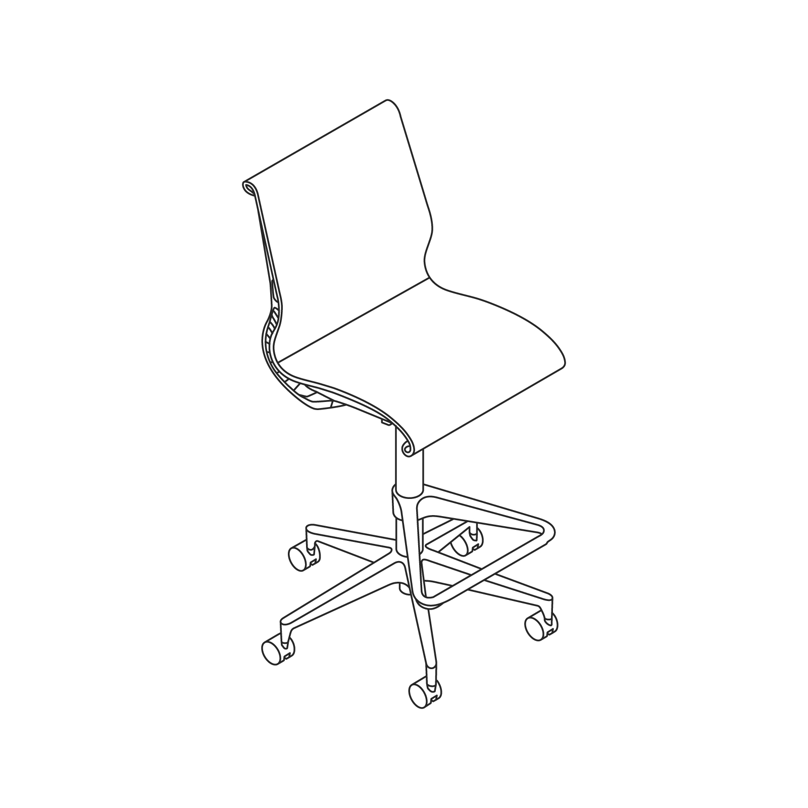 A line drawing - Setu Stool–Armless