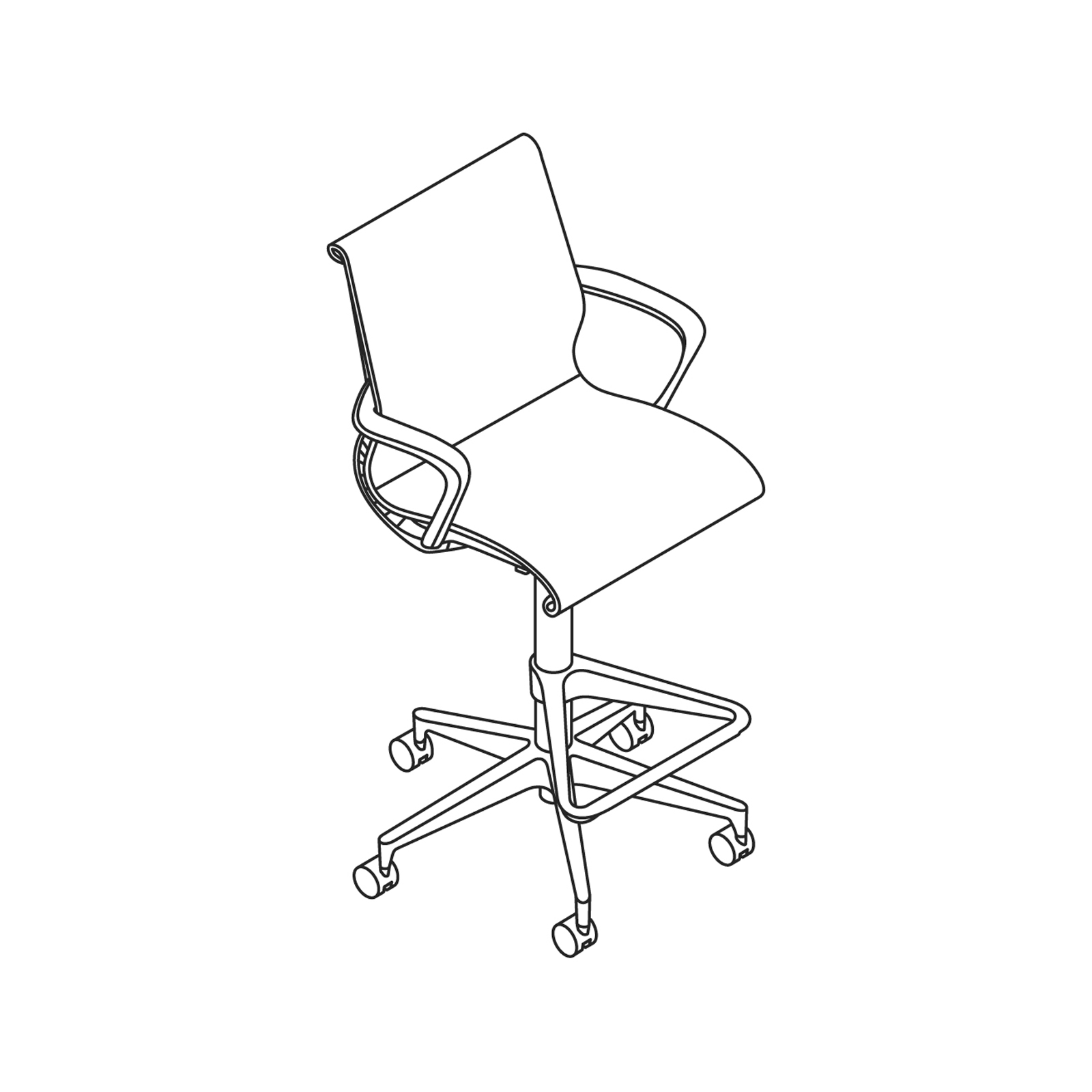 A line drawing - Setu Stool–With Arms