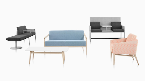 Grouping of Nemschoff Palisade Collection, including Nemschoff Palisade Multiple Seating, Nemschoff Coffee table, Nemschoff Palisade Settee, Nemschoff Palisade Easy Access Multiple Seating with privacy screen, and Nemschoff Palisade Lounge. Grouping of Nemschoff Palisade Collection, including Nemschoff Palisade Multiple Seating, Nemschoff Coffee table, Nemschoff Palisade Settee, Nemschoff Palisade Easy Access Multiple Seating with privacy screen, and Nemschoff Palisade Lounge.